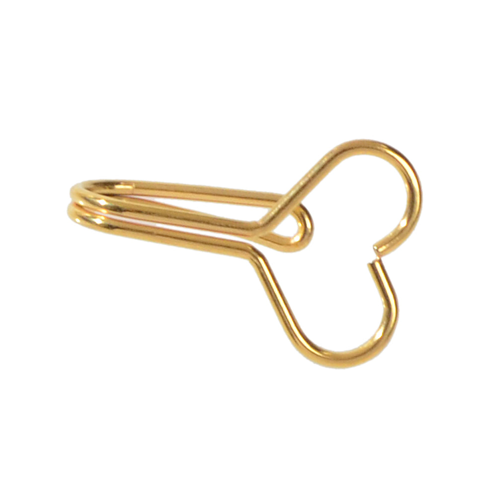 1pc Faux Lip Ear Nose Gold Metal Heart Shape Non Piercing Clip On Nose Hoop Ring-4