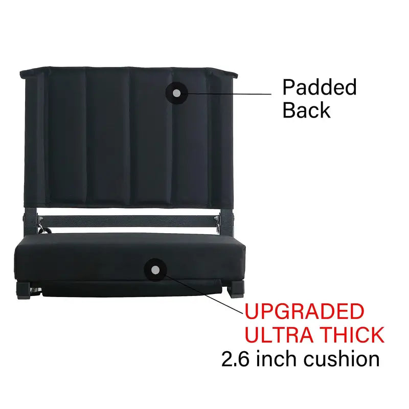 NNETM Portable Outdoor Stand Sports Seat with Back Support and Wide Cushion-2