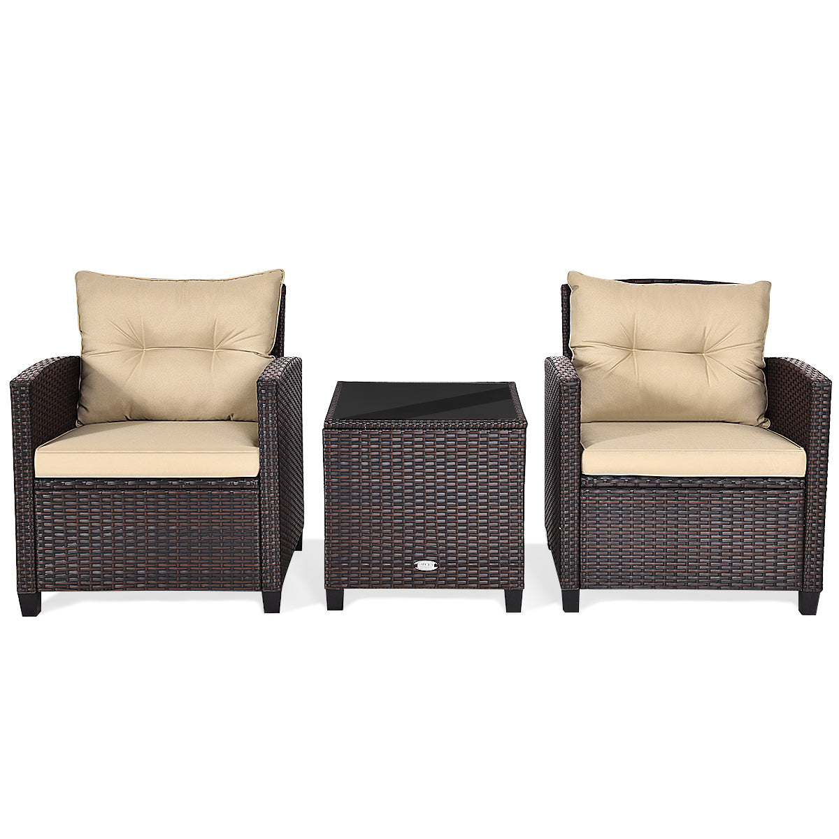 NNECW 3 Pieces Wicker Sofa Set with Washable Cushion for Patio-1