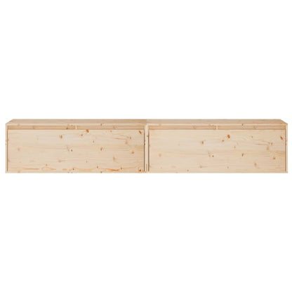 NNEVL Wall Cabinets 2pcs 100x30x35 cm Solid Wood Pine-4