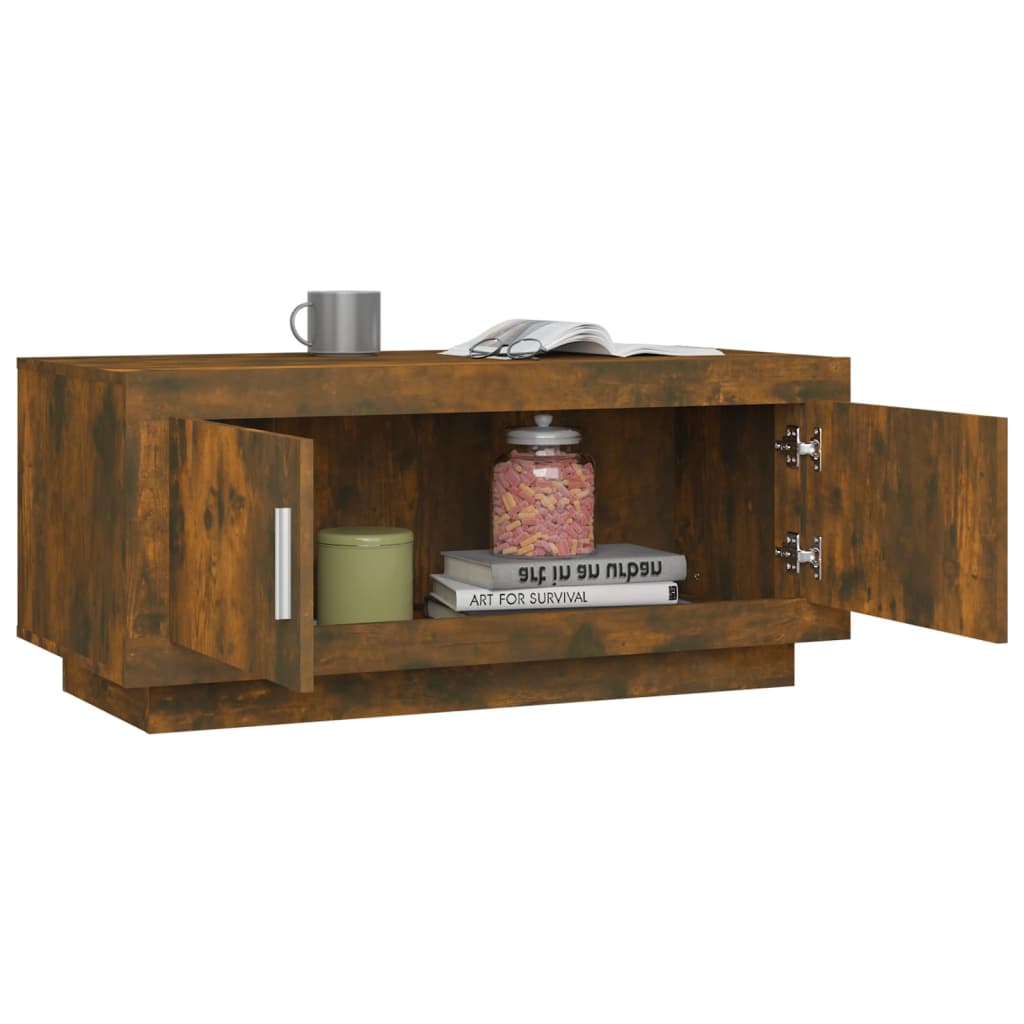 NNEVL Coffee Table Smoked Oak 102x50x45 cm Engineered Wood-3