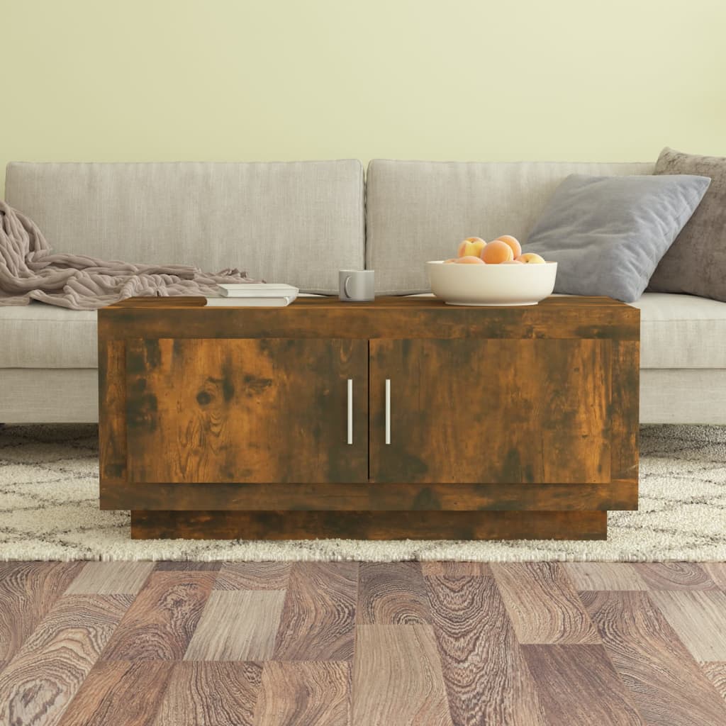 NNEVL Coffee Table Smoked Oak 102x50x45 cm Engineered Wood-0