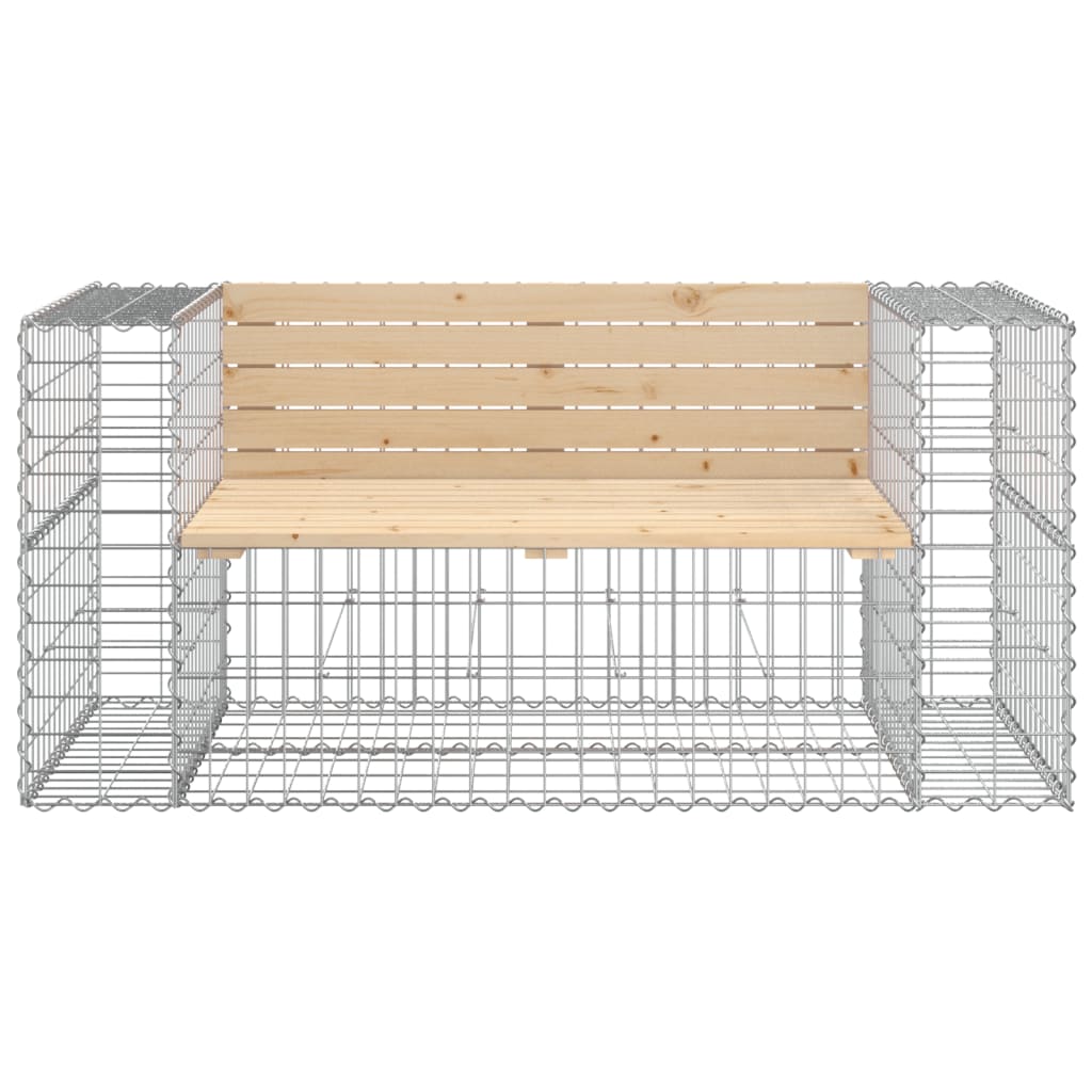 NNEVL Garden Bench Gabion Design 143x71x65.5 cm Solid Wood Pine-2