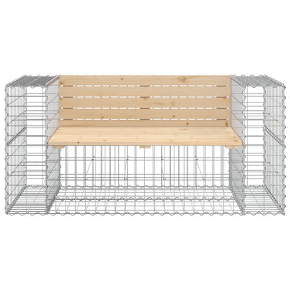 NNEVL Garden Bench Gabion Design 143x71x65.5 cm Solid Wood Pine-2