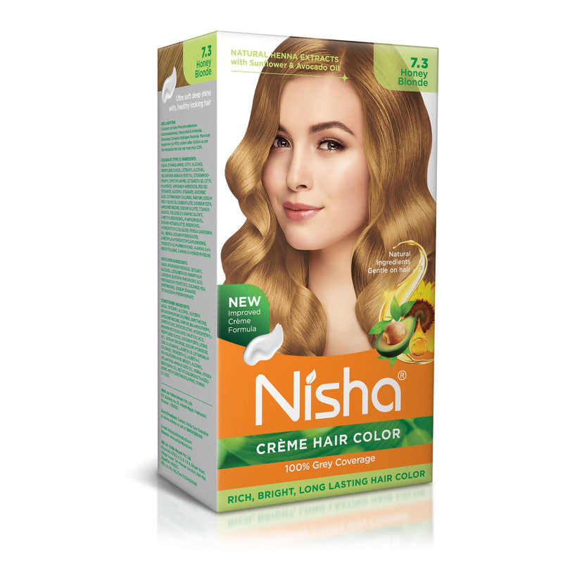 Nisha Creme Hair Color for Women and Men- Honey Blonde, 120gm, Long-lasting, 100% Grey Coverage Permanent Hair Colour-0