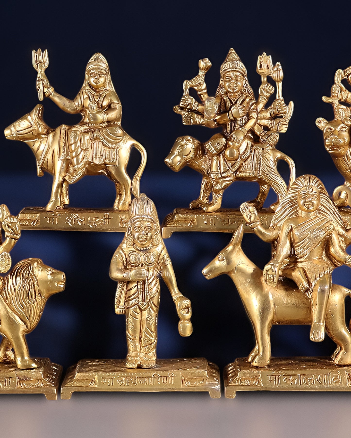 Brass Superfine Navadurga idols Set: 9 Divine Avatars for Daily Navratri Pooja-1