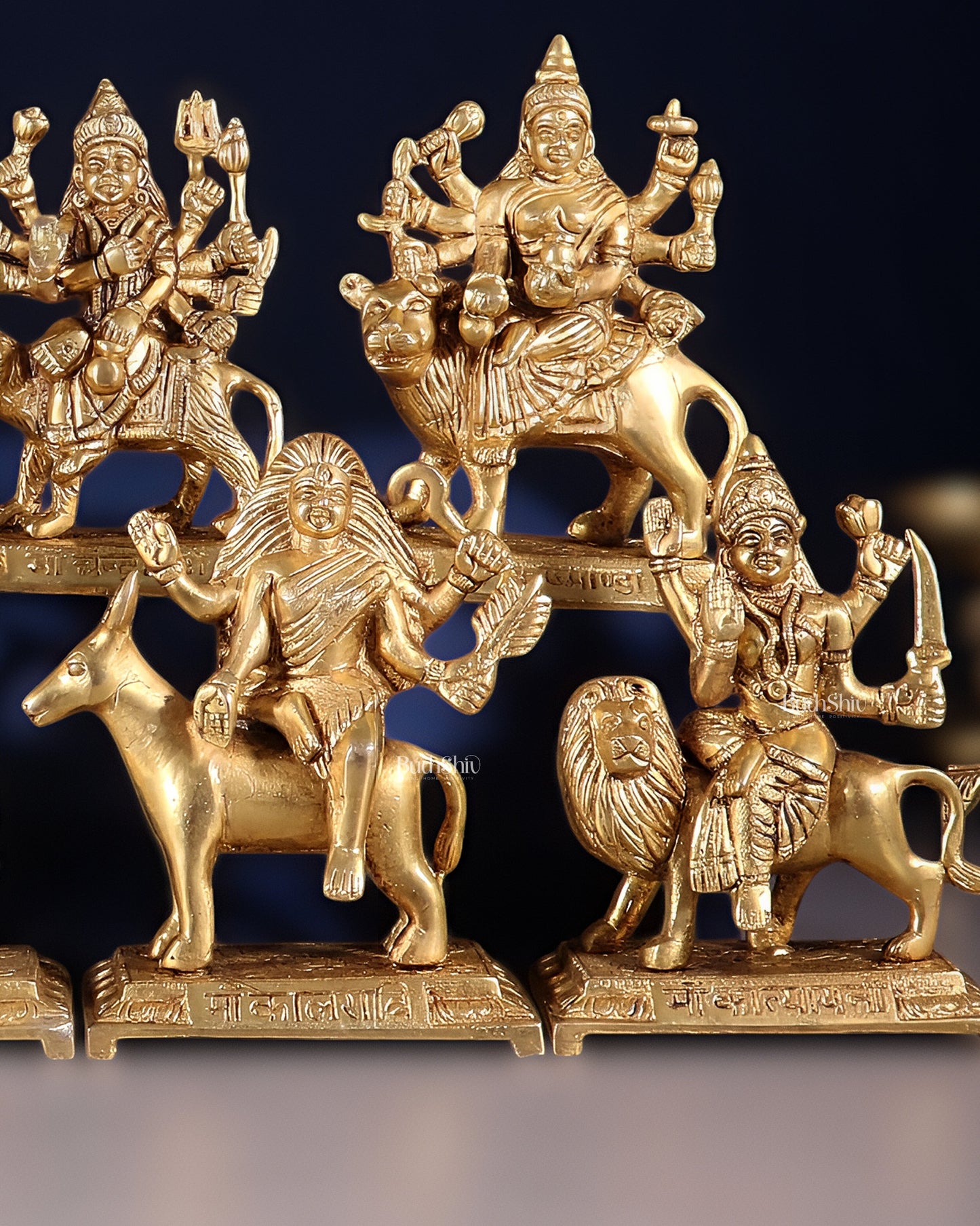 Brass Superfine Navadurga idols Set: 9 Divine Avatars for Daily Navratri Pooja-2