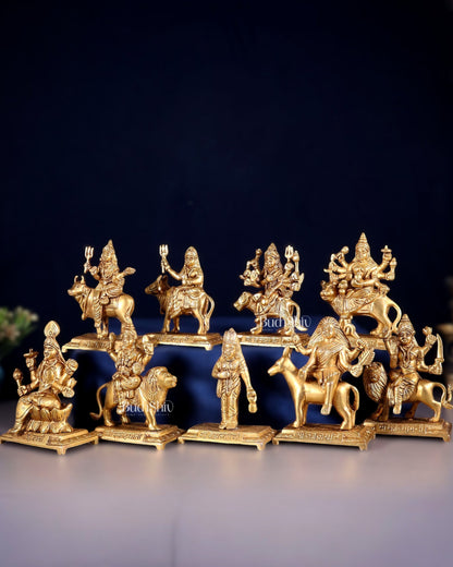 Brass Superfine Navadurga idols Set: 9 Divine Avatars for Daily Navratri Pooja-3