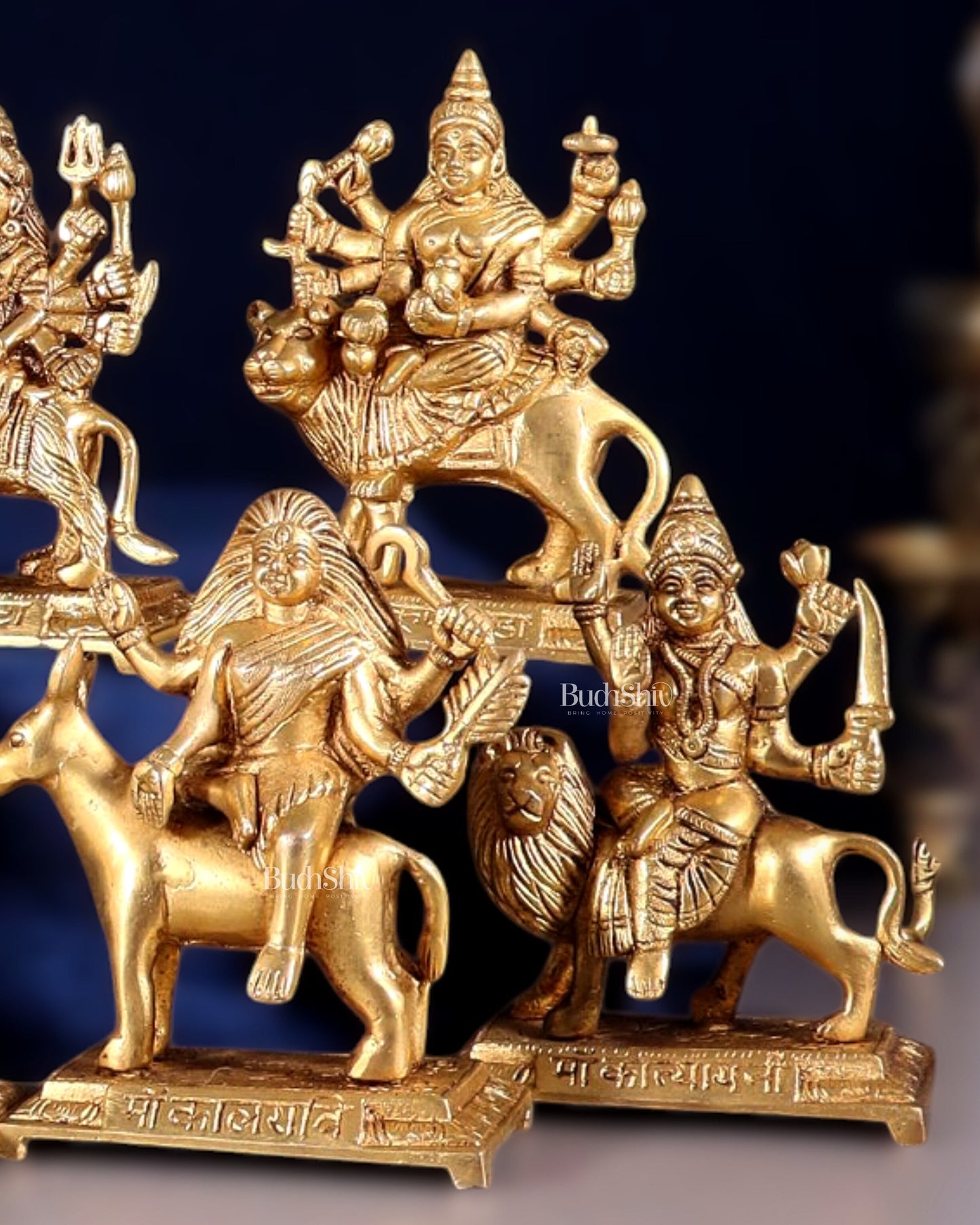 Brass Superfine Navadurga idols Set: 9 Divine Avatars for Daily Navratri Pooja-4
