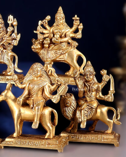 Brass Superfine Navadurga idols Set: 9 Divine Avatars for Daily Navratri Pooja-4