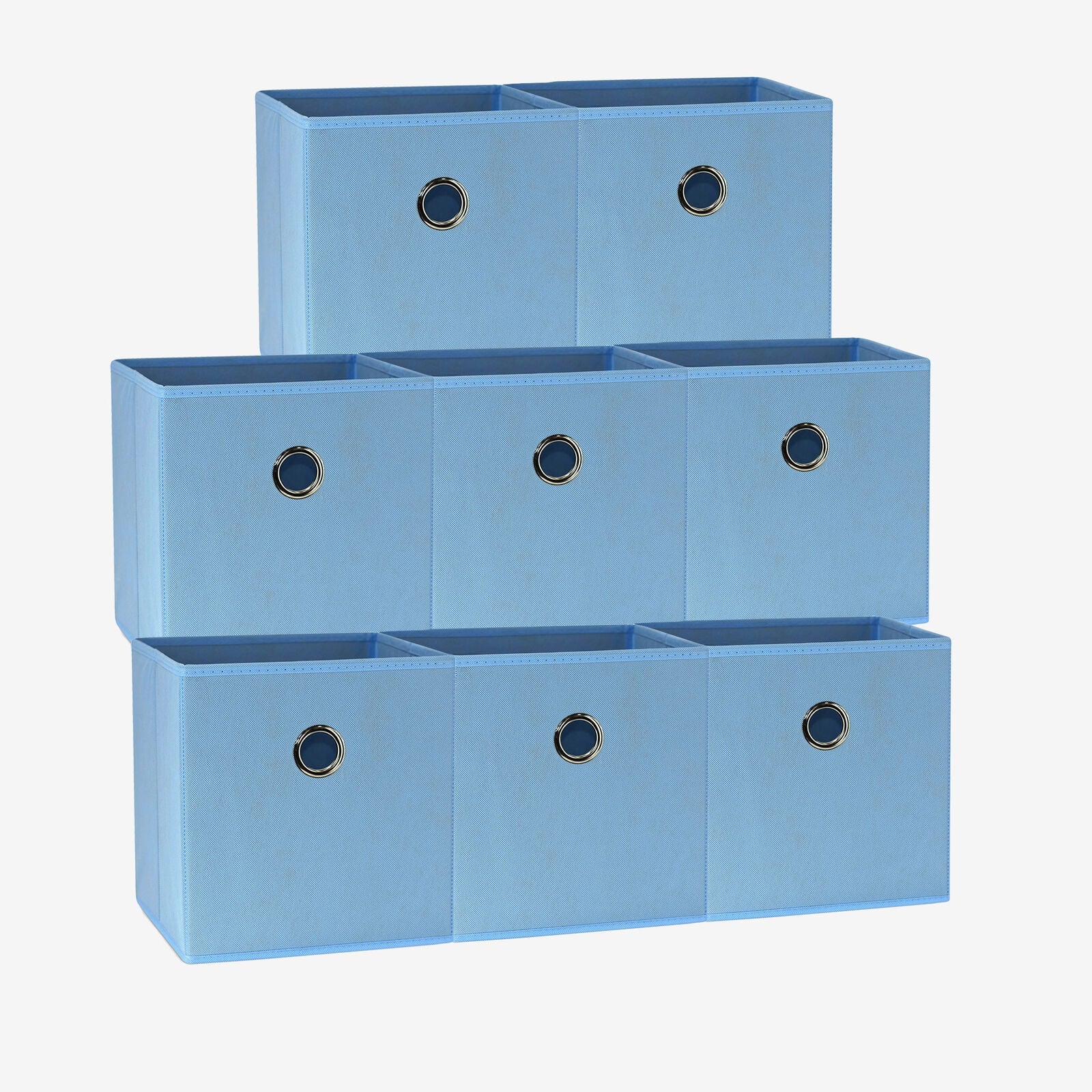 NNEDSZ SORTI 27x28x27 CM Light Blue 8-Pack Foldable Storage Cubes - Fabric Bookcase Organizers for Toys and More-0