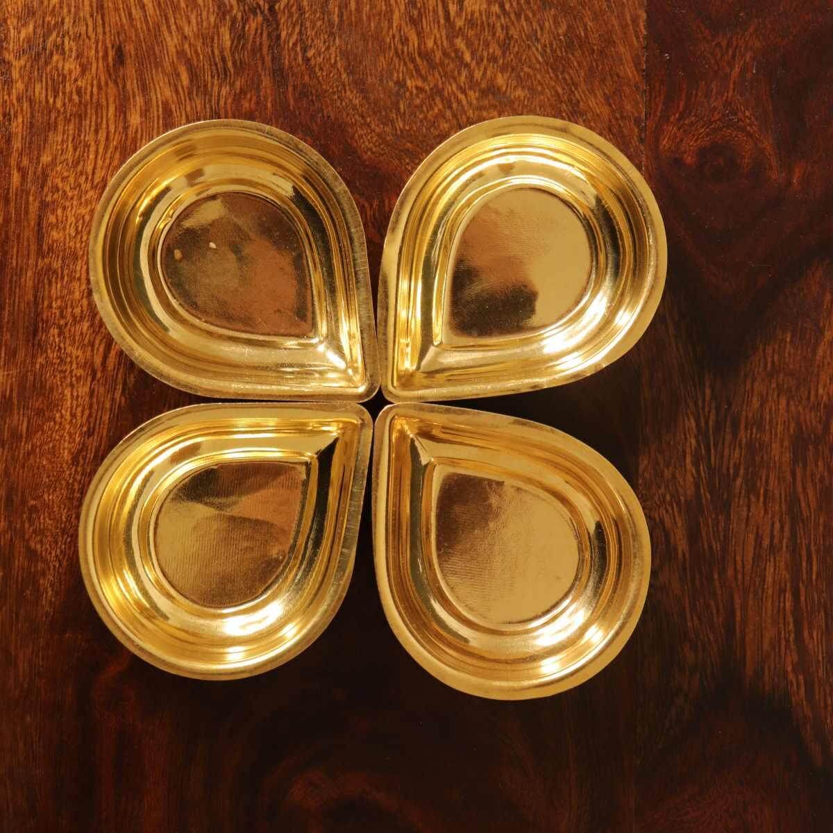 Brass Agal Vilakku Diya Set Of 4 | Traditional navratri diwali gift-2