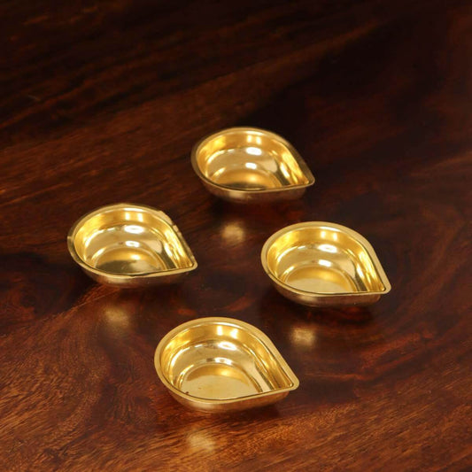 Brass Agal Vilakku Diya Set Of 4 | Traditional navratri diwali gift-0