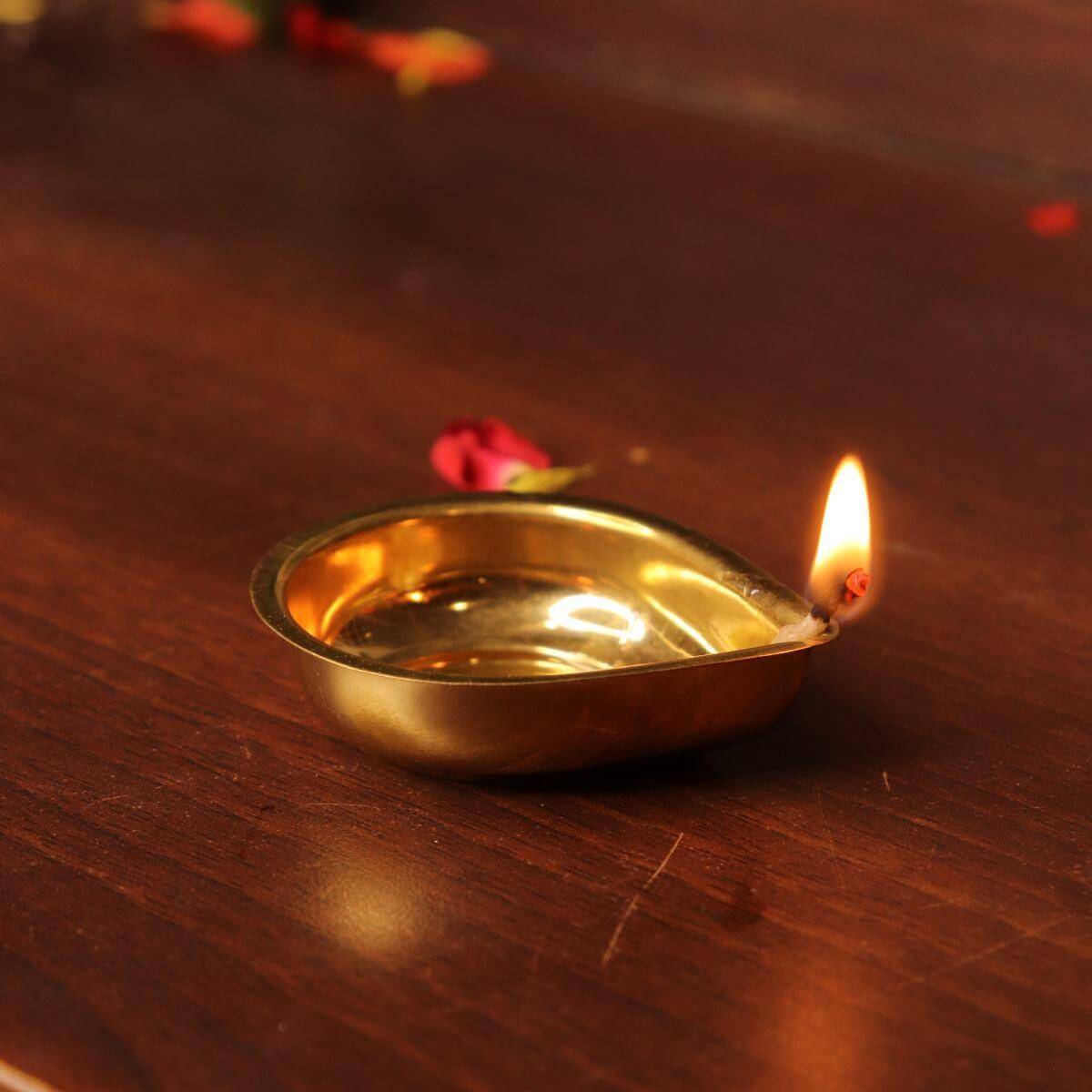 Brass Agal Vilakku Diya Set Of 4 | Traditional navratri diwali gift-1