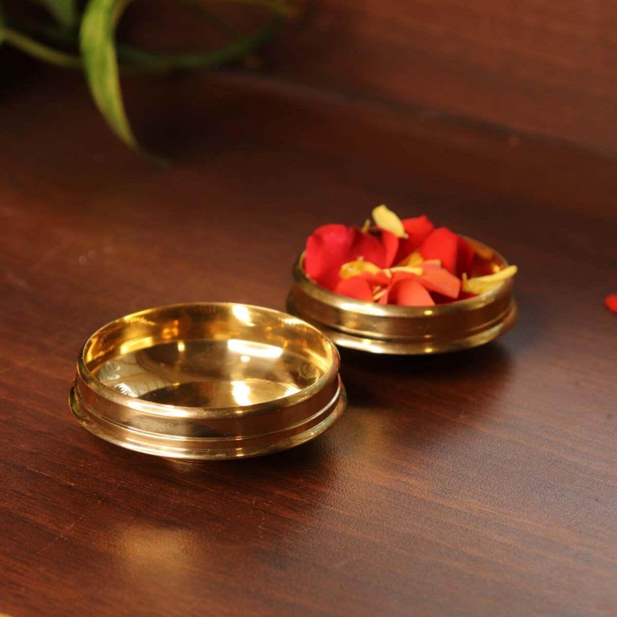 Brass Mini Decor Uruli Set Of 4 |A cherished navratri and diwali gift-2