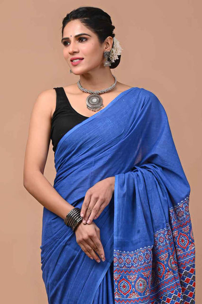Neel Tara Mulmul Cotton Saree-1