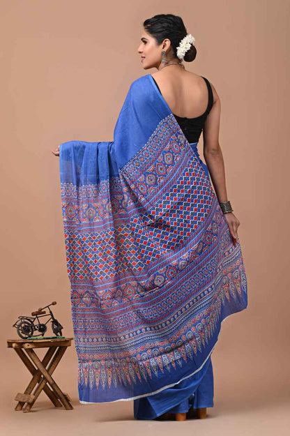 Neel Tara Mulmul Cotton Saree-2