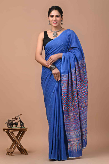 Neel Tara Mulmul Cotton Saree-3