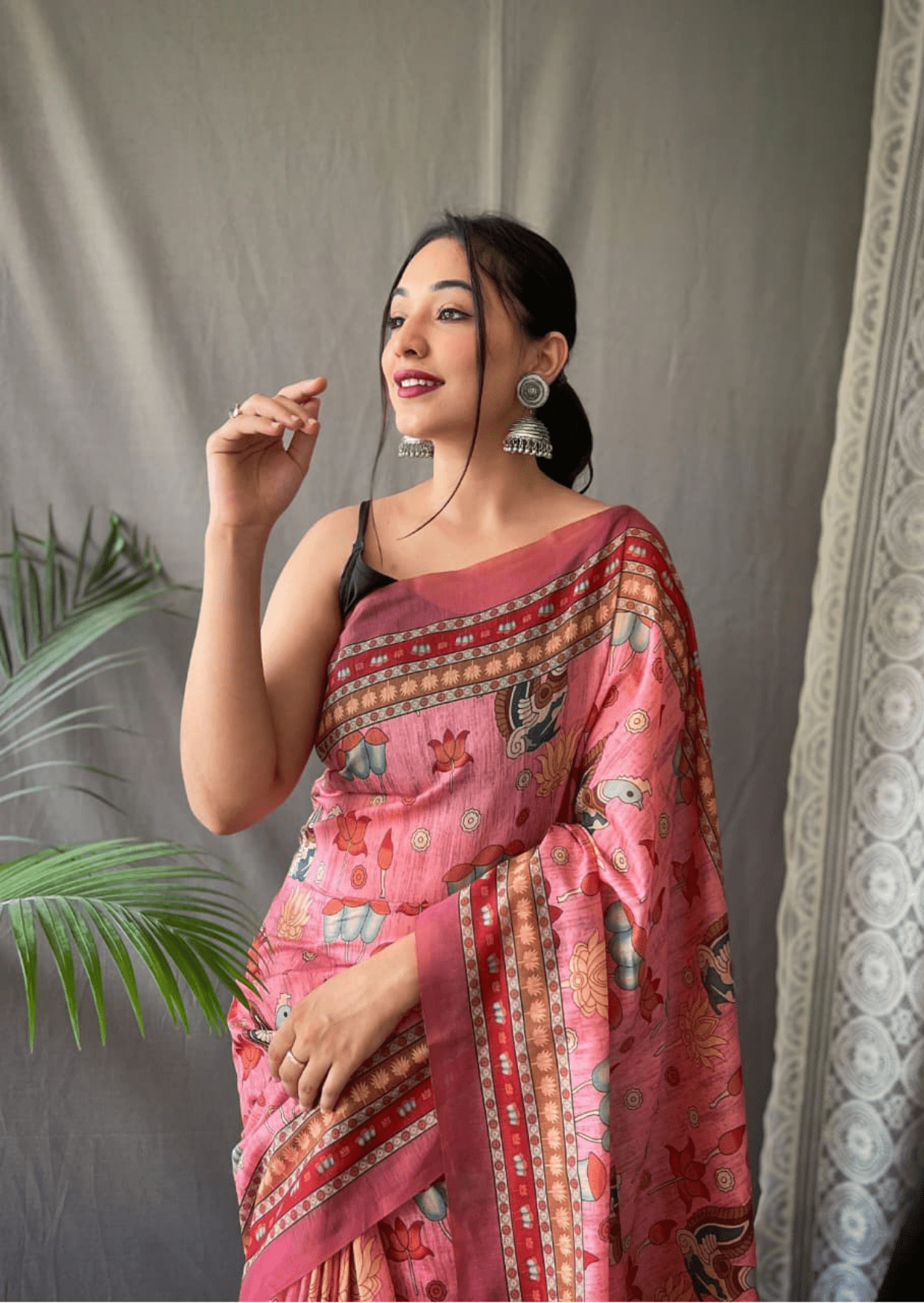 Sampriti Kalamkari Malmal Saree-2