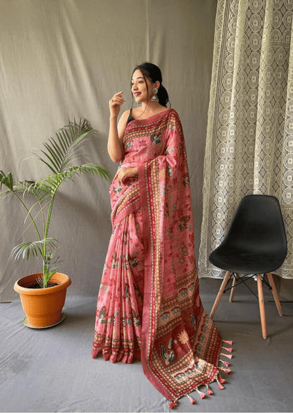 Sampriti Kalamkari Malmal Saree-1