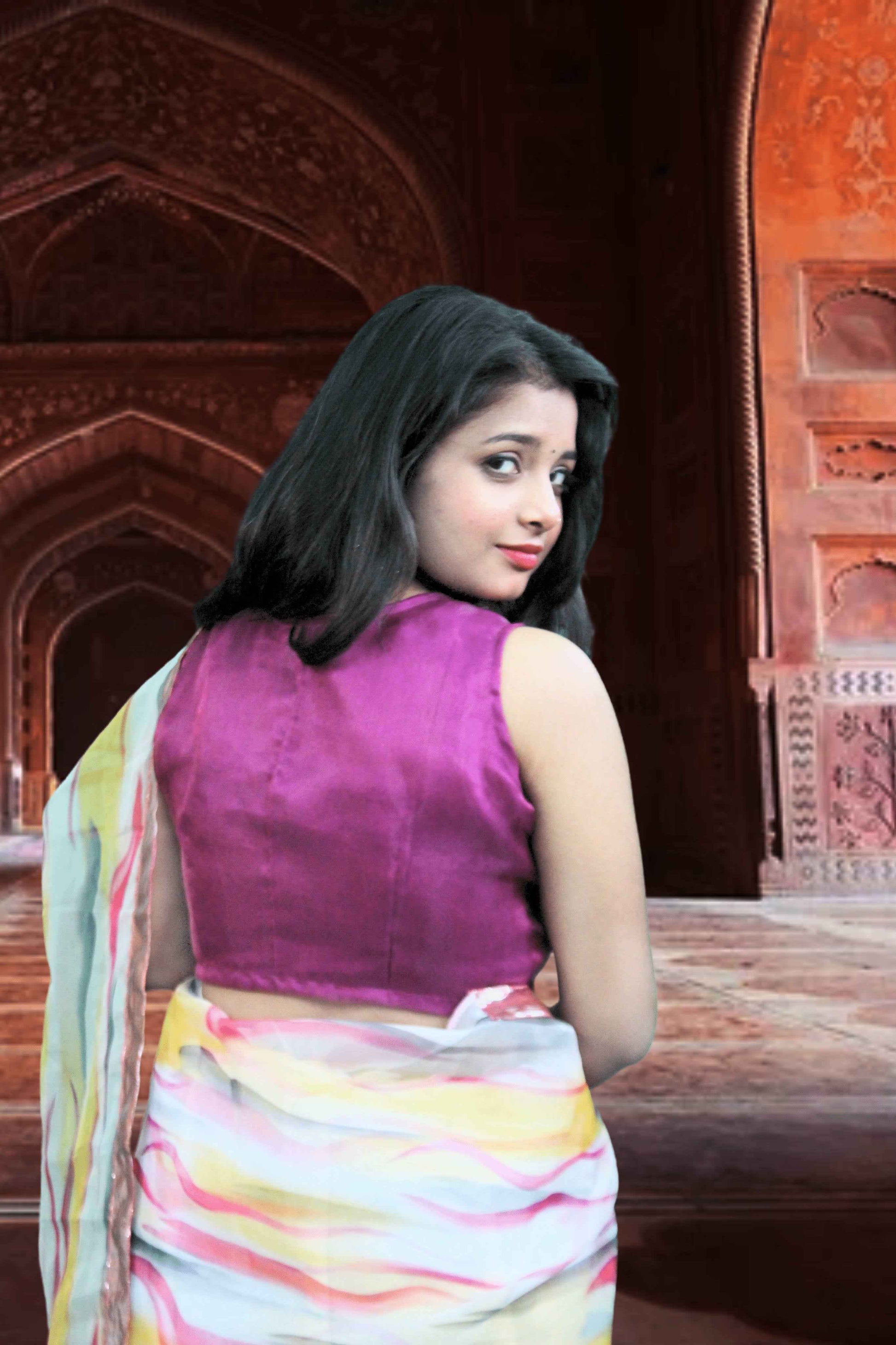 Tarang Leheriya Organza Saree with Blouse-2